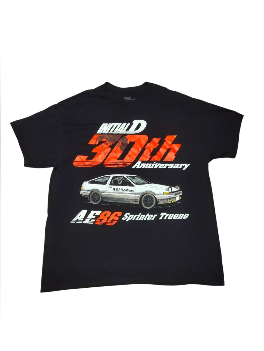 Initial D 30th Anniversary Logo Car T Shirt Toyota AE86 Print Size XL
